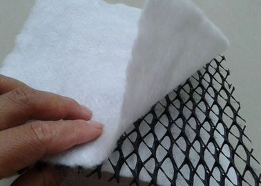 HDPE 3D Composite Geosynthetics Material / Geocomposite Drain Width 1 - 4m with white geotextile