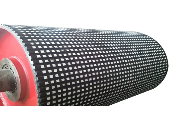 High Frictional Force 25mm Rubber Coated Conveyor Drive Rollers For Steel Metallurgy