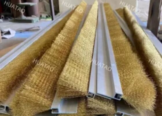 برس تمیز کردن تسمه فولادی پیوسته، رشته نایلونی با دمای بالا، طول سفارشی برای خط پانل چوبی