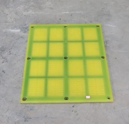 پانل پاک کننده آب از شبکه ی فلز فلز پلی اورتان برای بازیافت شن های نازک با اندازه 305x305mm و گشایش 0.125mm